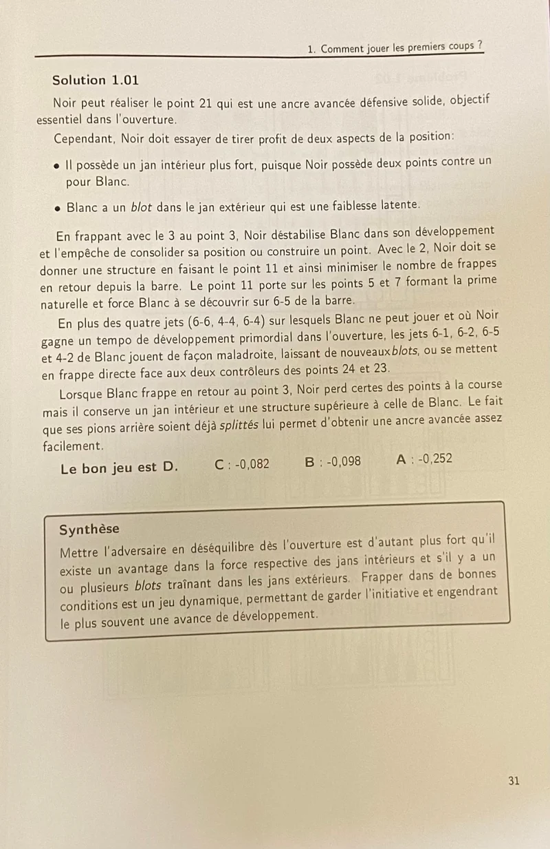 Backgammon - Concepts Stratégiques - F. Tardieu