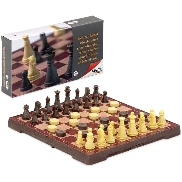 Jeu d’échecs et de dames magnétiques - Petit (ML)