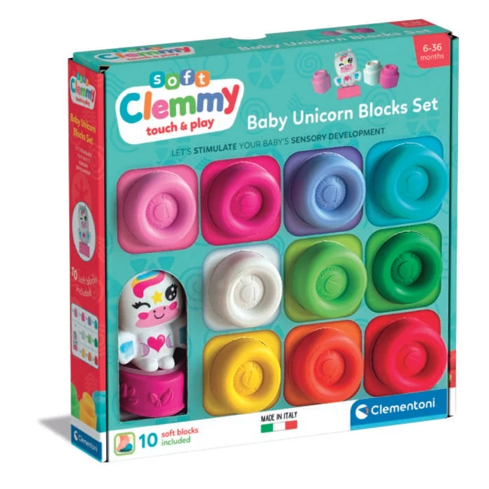 Boîte Arc-en-ciel 10 cubes Clemmy et Licorne