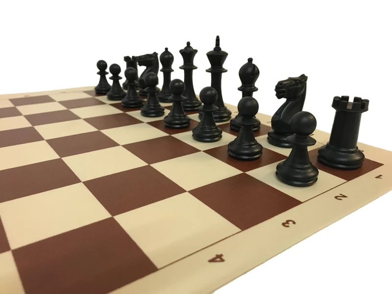 Ensemble jeu d'échecs en vinyle - lettré
