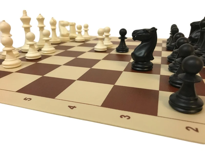 Ensemble jeu d'échecs en vinyle - lettré