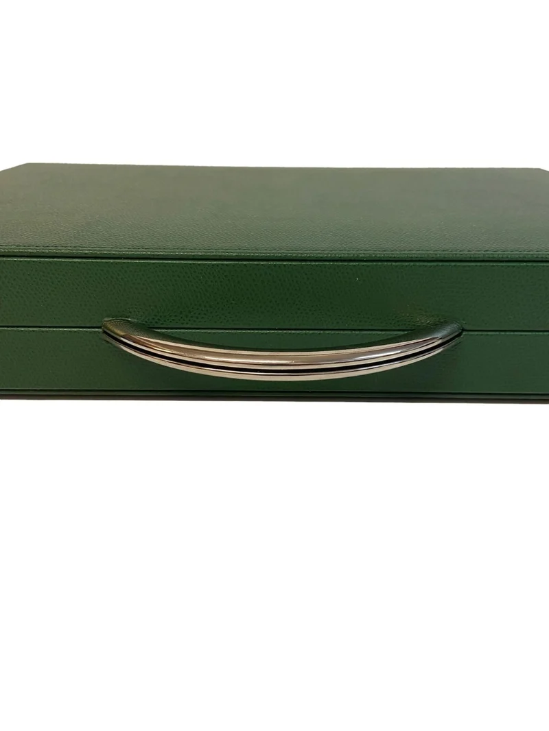 Backgammon en Cuir véritable MM - Vert/Orange - Renzo Romagnoli