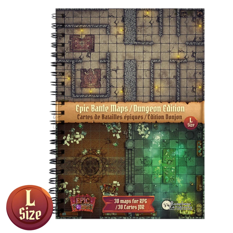 Livre Battlemap - Donjons (Format A4, Couverture rigide)