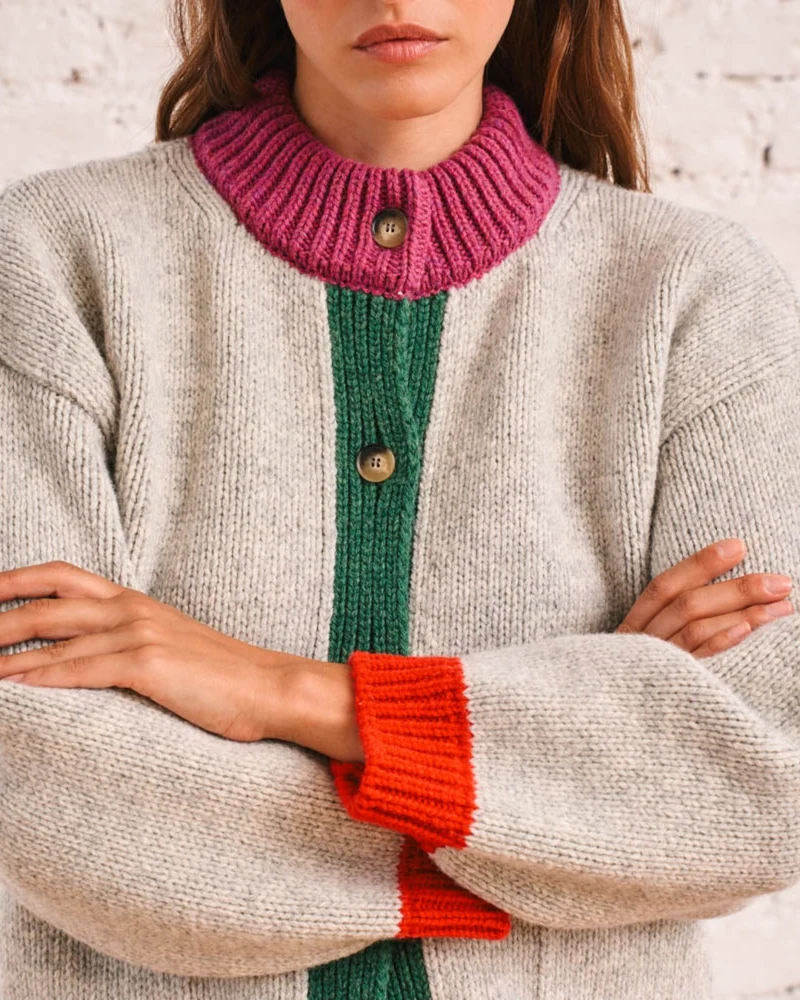 Merci - Cardigan Flora - Gris Chiné Multi
