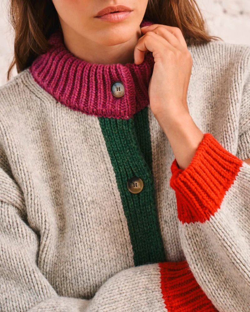 Merci - Cardigan Flora - Gris Chiné Multi