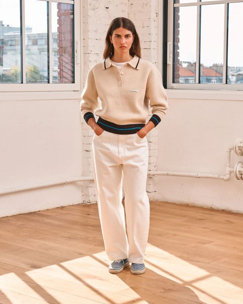 Merci - Pull Giulia - Ecru Marron & Bleu