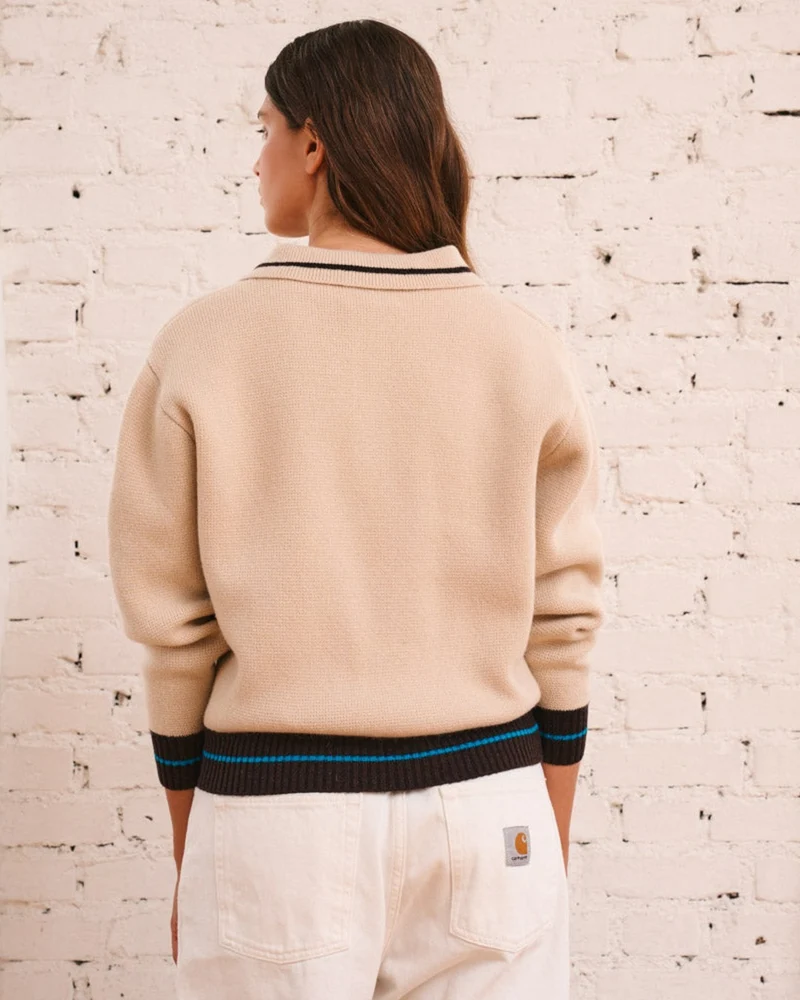Merci - Pull Giulia - Ecru Marron & Bleu
