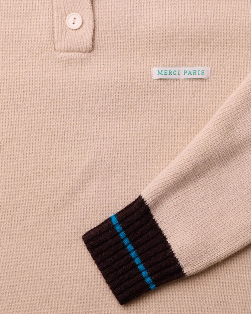 Merci - Pull Giulia - Ecru Marron & Bleu