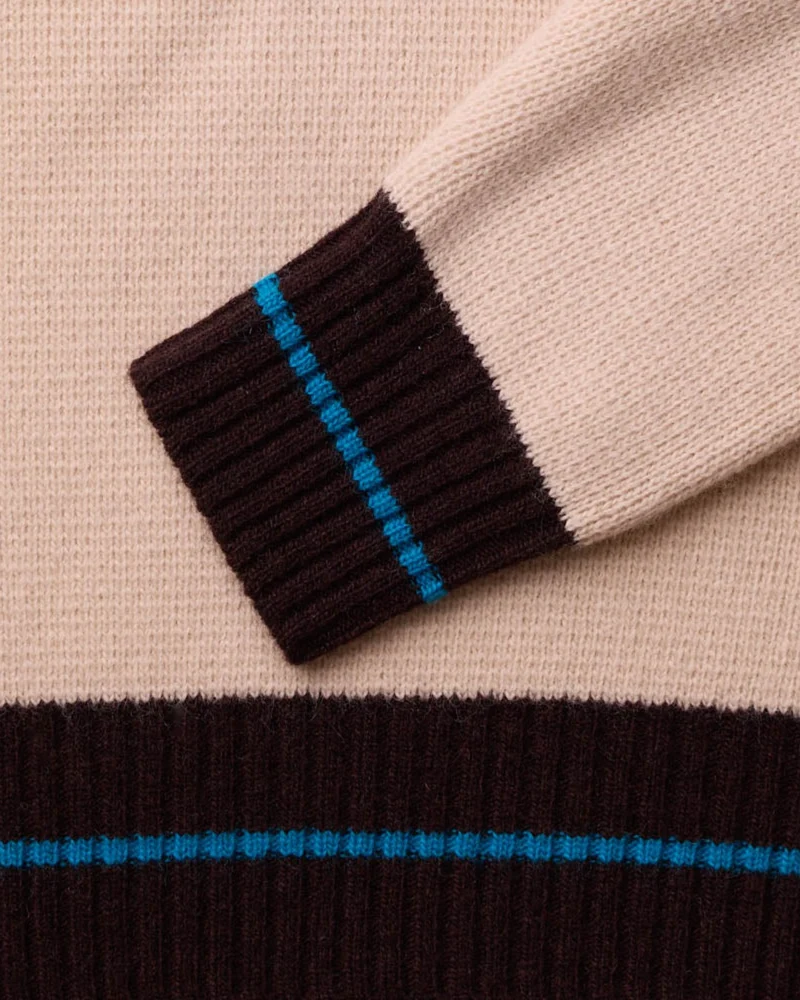 Merci - Pull Giulia - Ecru Marron & Bleu