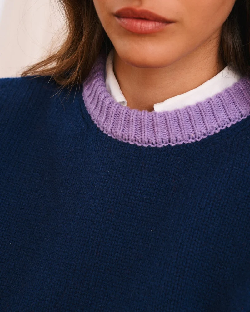 Merci - Pull Eloise - Bleu & Mauve