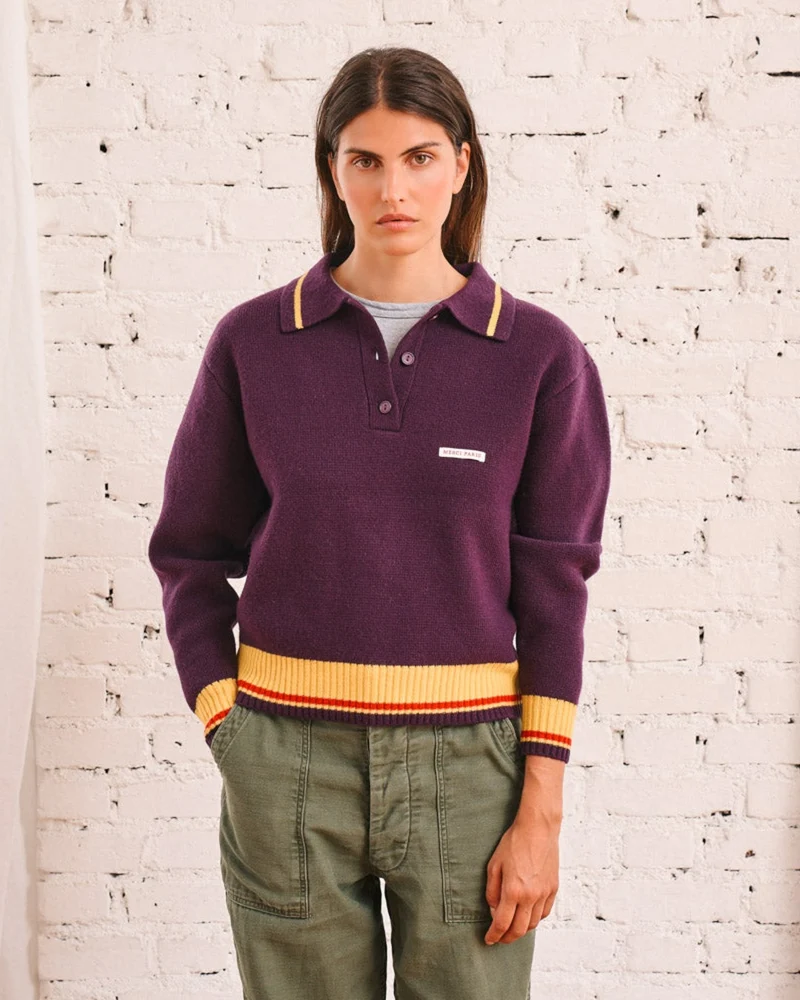 Merci - Pull Giulia - Violet Jaune & Rouge