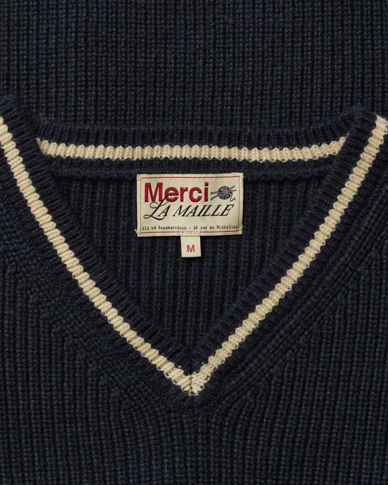 Merci - Pull Adrian - Marine Ecru & Bordeaux