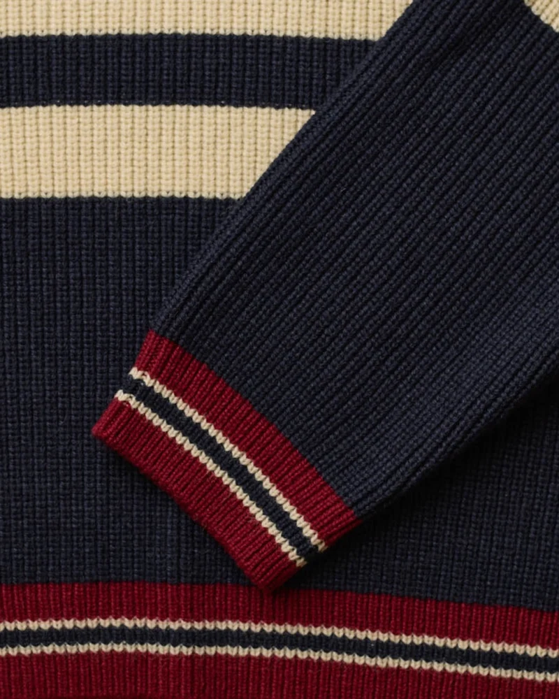Merci - Pull Adrian - Marine Ecru & Bordeaux