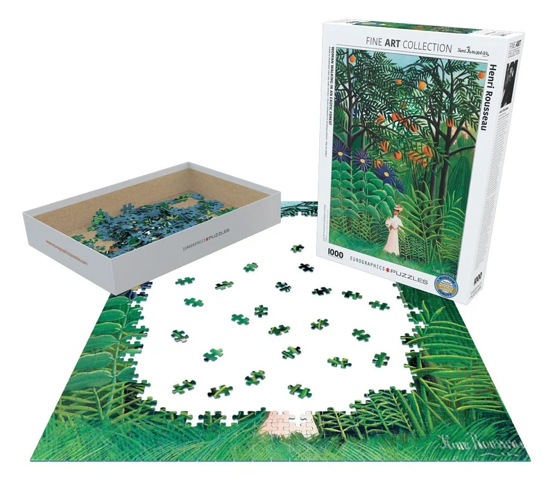 Puzzle Eurographics - 1000 p - Femme se promenant dans une forêt exotique - Henri Rousseau