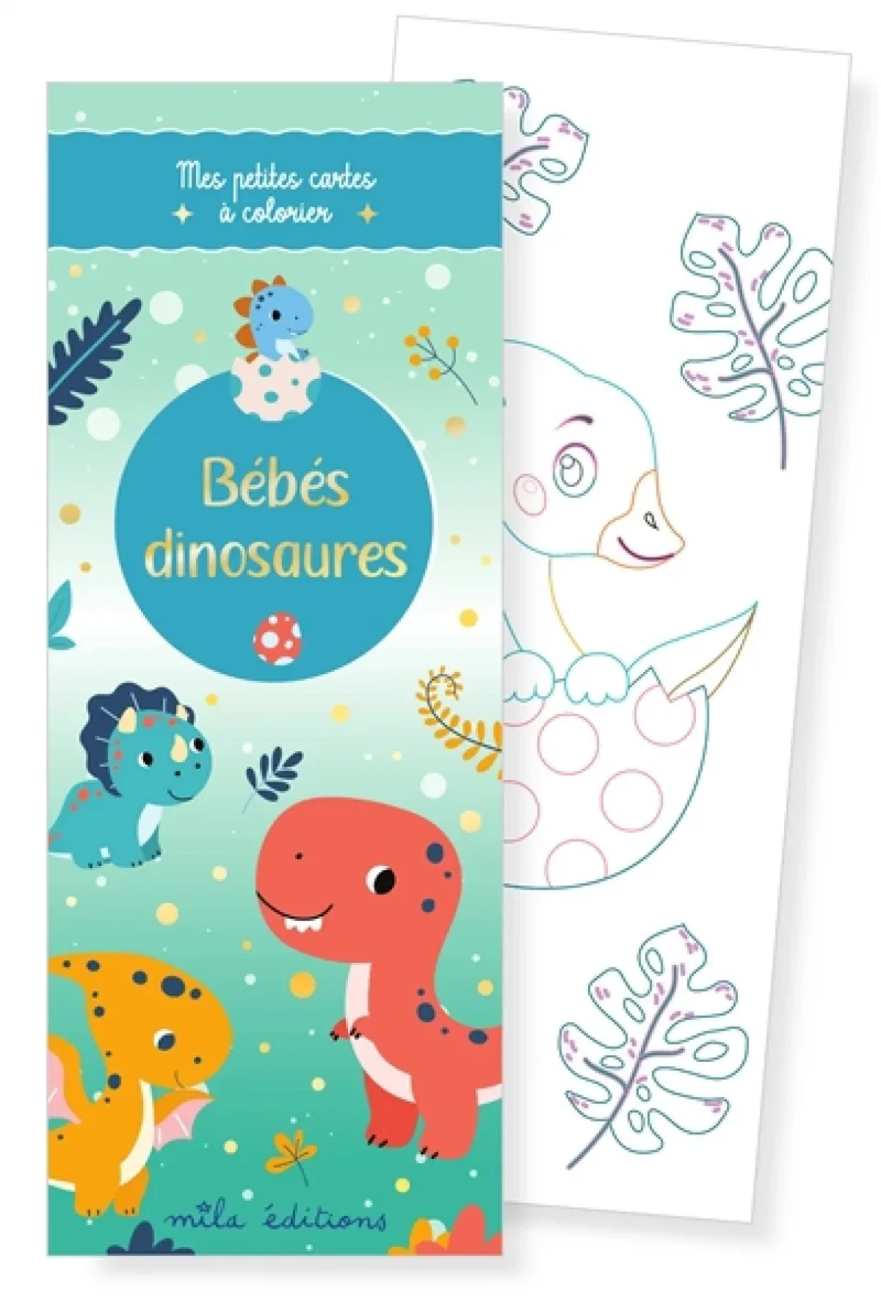Mes petites cartes à colorier: Bébé dinosaure