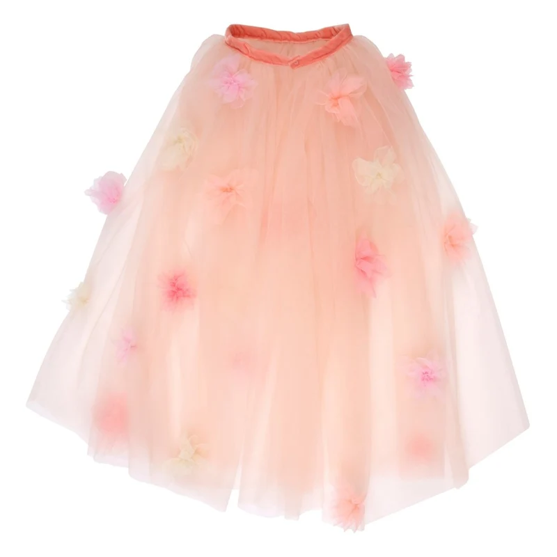 Cape Florale Rose en Tulle 3-6 ans