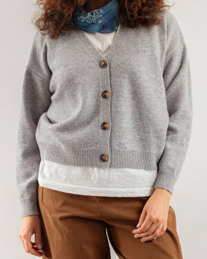 Merci - Gilet Luce En Laine - Gris Clair
