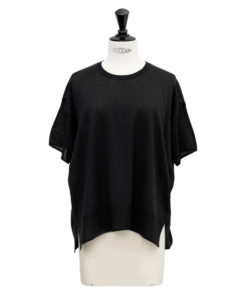 Ct Plage - Pull Col Rond Demi-Manches - Noir