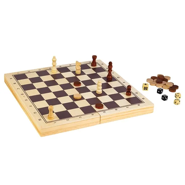 Ensemble 3 en 1 - Échecs, Dames, Backgammon (EN)