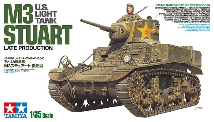 Modèle à coller M3 STUART late production 1/5