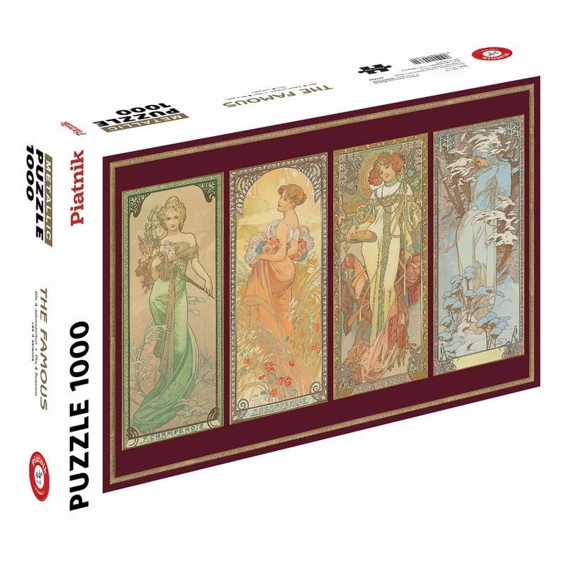Puzzle Piatnik Métallique - 1000 p - Les 4 saisons - Mucha