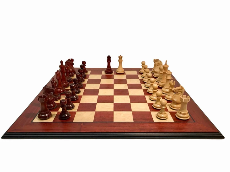 Ensemble jeu d'échecs en padouk - Pièces bois de Rose