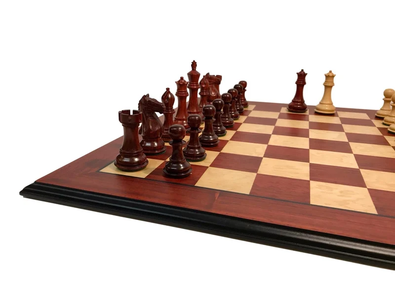 Ensemble jeu d'échecs en padouk - Pièces bois de Rose