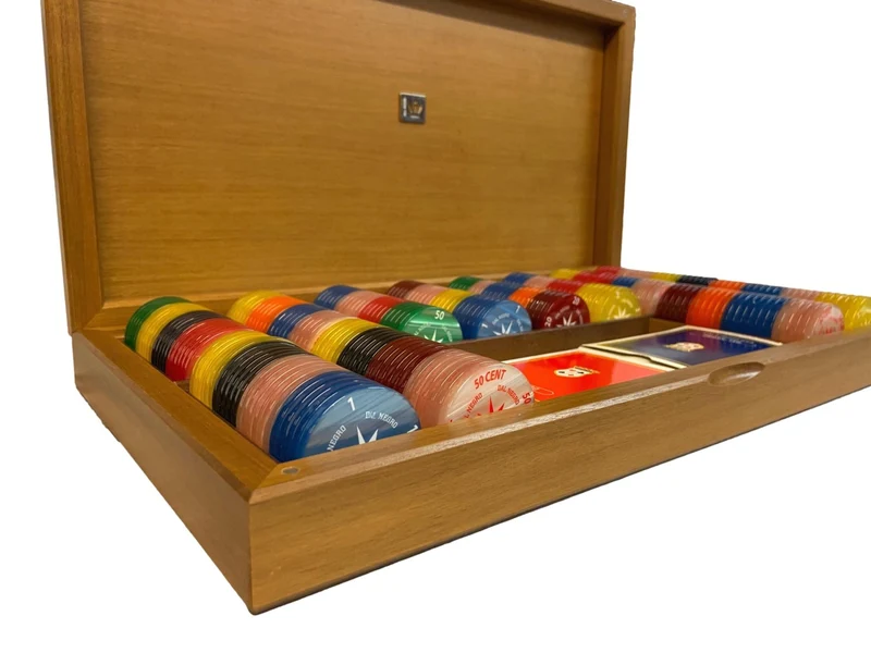 Coffret Ronce de noyer - 264 jetons à l'ancienne - DN