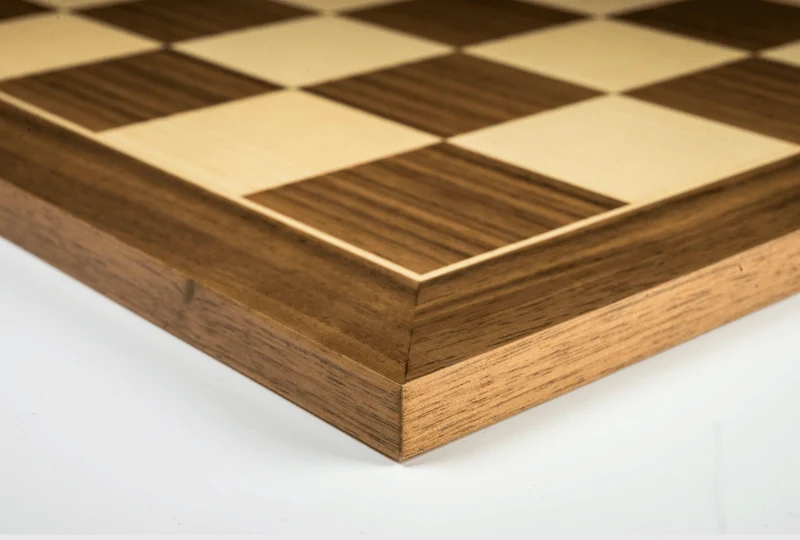 Plateau d'échecs / échiquier en noyer - Bords Fins - Ferrer