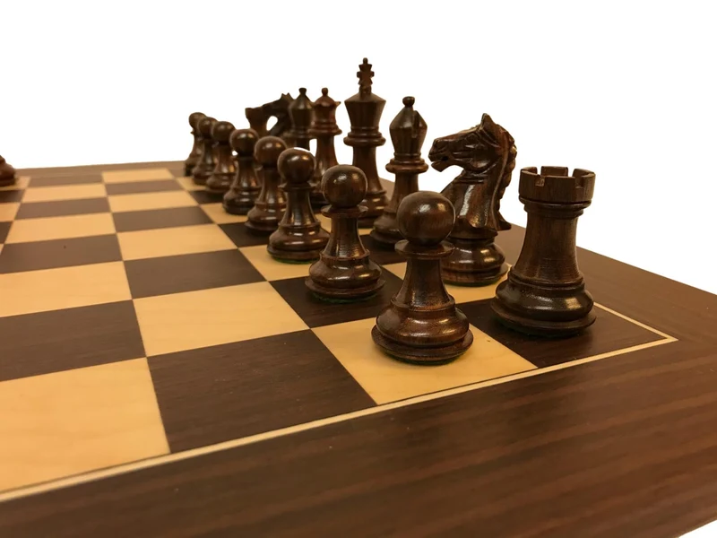 Ensemble jeu d'échecs Suprême en macassar et sycomore - Pièces Palissandre et Buis