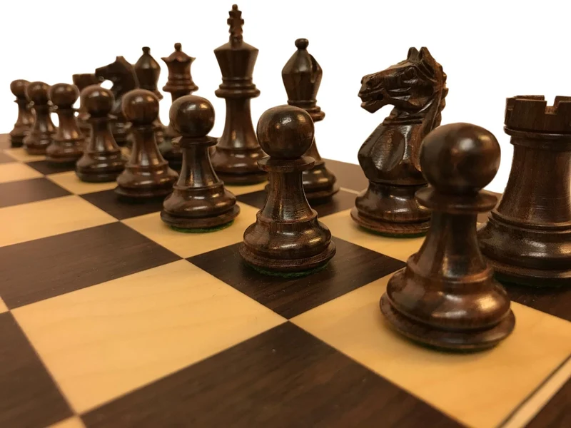 Ensemble jeu d'échecs Suprême en macassar et sycomore - Pièces Palissandre et Buis