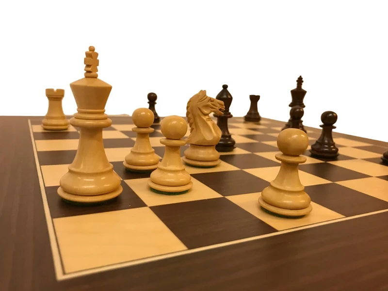 Ensemble jeu d'échecs Suprême en macassar et sycomore - Pièces Palissandre et Buis