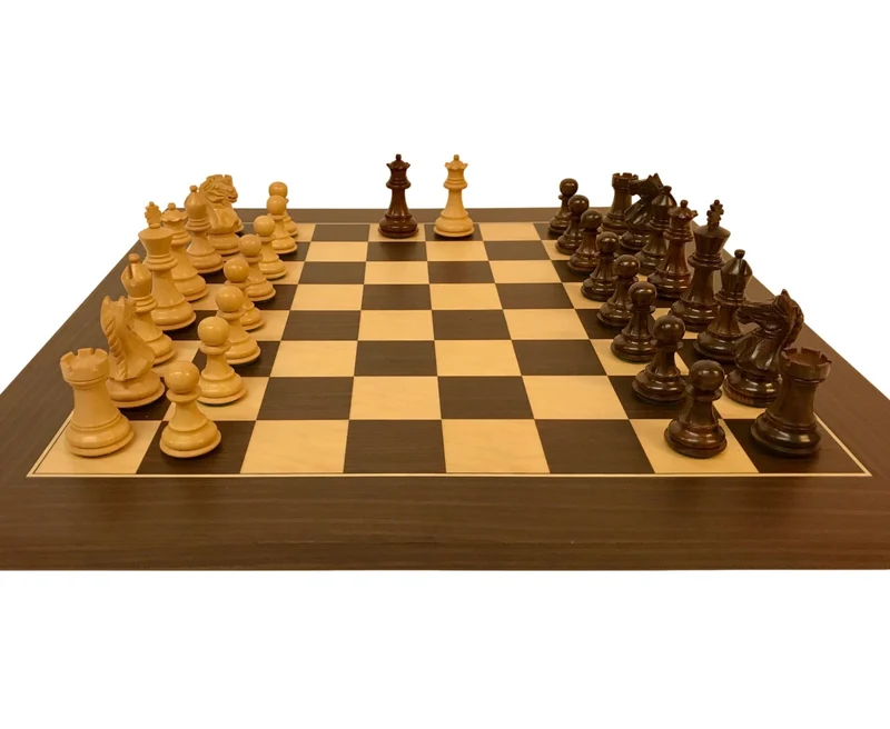 Ensemble jeu d'échecs Suprême en macassar et sycomore - Pièces Palissandre et Buis