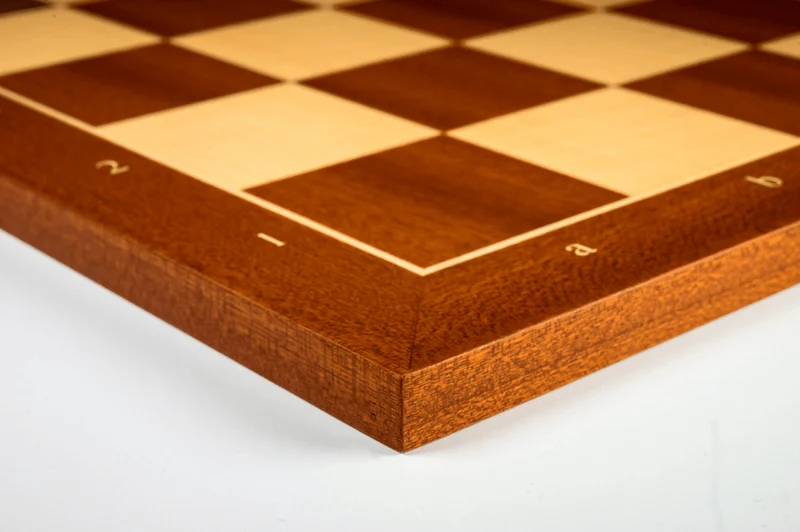 Plateau d'échecs / échiquier en acajou - bords fin - Lettré-Chiffré - Ferrer