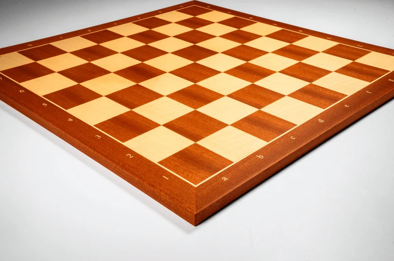 Plateau d'échecs / échiquier en acajou - bords fin - Lettré-Chiffré - Ferrer