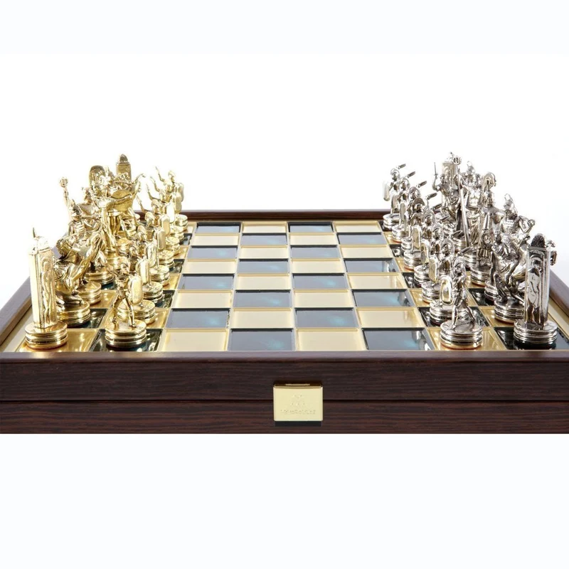 Ensemble jeu d'échecs Mythologie Grecque en métal - Taille 2 - Manopoulos