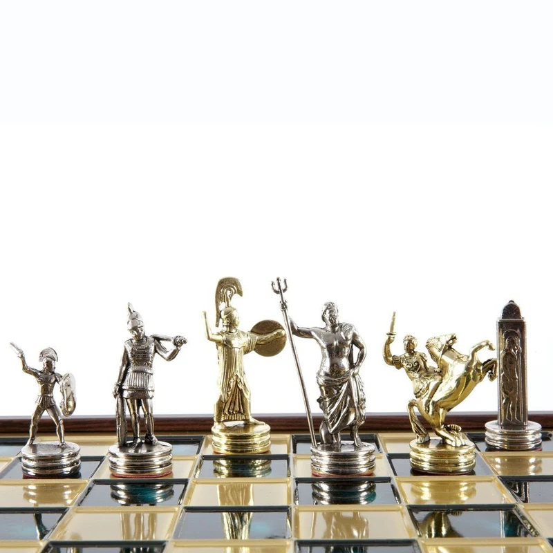 Ensemble jeu d'échecs Mythologie Grecque en métal - Taille 2 - Manopoulos