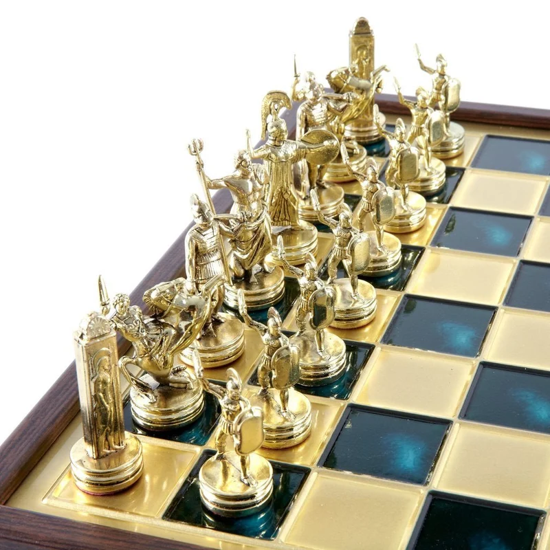 Ensemble jeu d'échecs Mythologie Grecque en métal - Taille 2 - Manopoulos