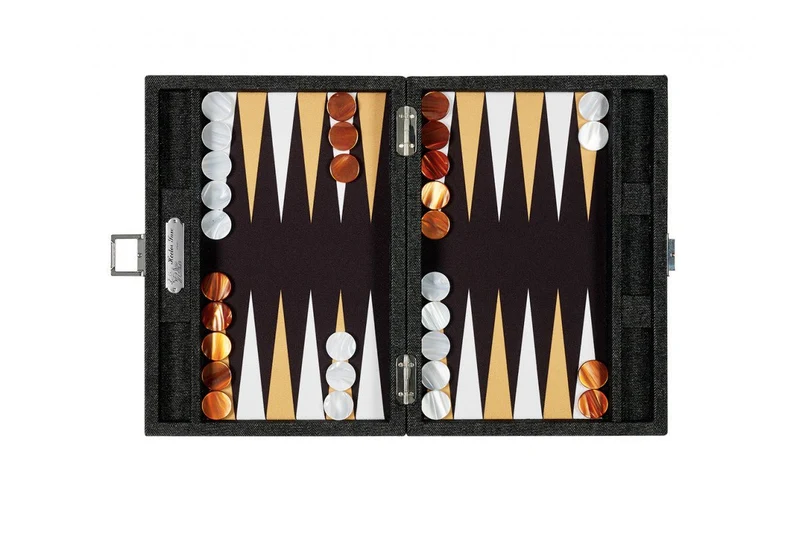 Backgammon Hector Saxe - Jean's Noir / Champagne - Moyen