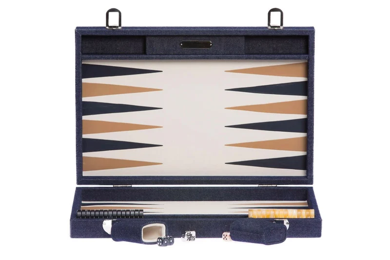 Backgammon Hector Saxe - Jean's / Cuir - Grand
