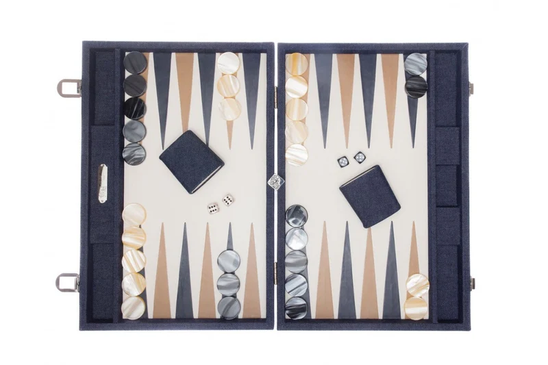Backgammon Hector Saxe - Jean's / Cuir - Grand