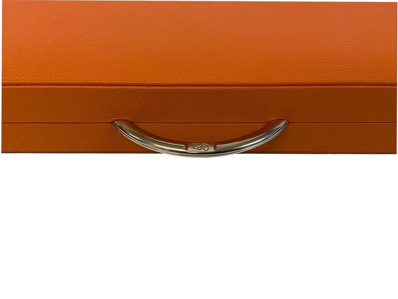 Backgammon en Cuir véritable MM - Orange - Renzo Romagnoli