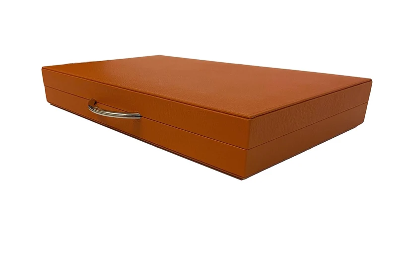 Backgammon en Cuir véritable MM - Orange - Renzo Romagnoli
