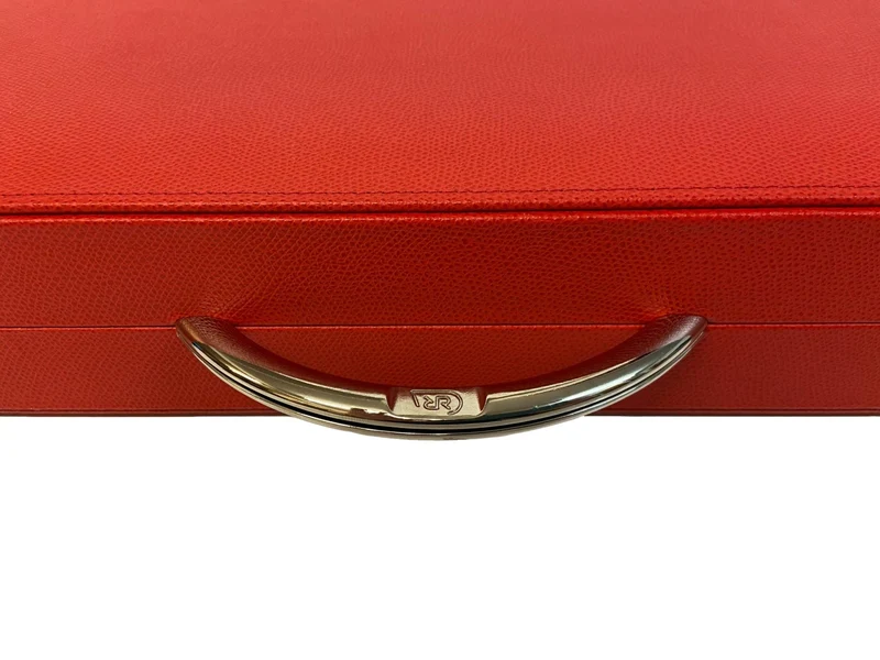 Backgammon Cuir véritable GM - Rouge - Renzo Romagnoli