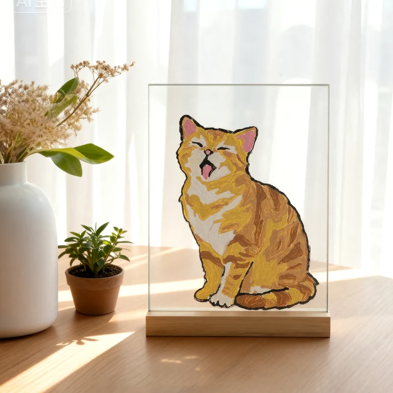 Ensemble peinture à numéros chat sur acrylique