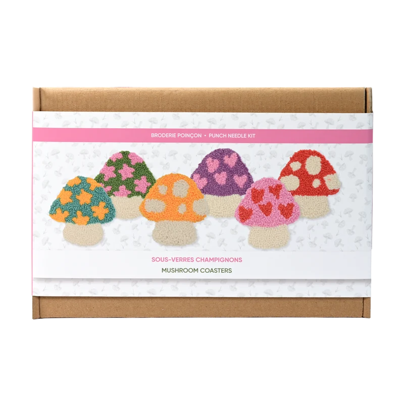 Ensemble de sous-verres "Punch Needle" champignon