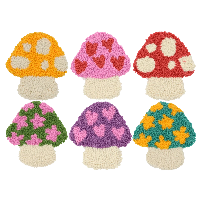 Ensemble de sous-verres "Punch Needle" champignon