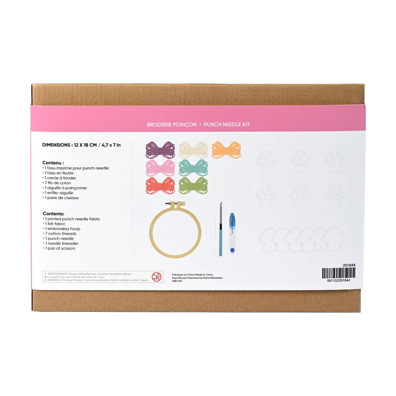 Ensemble de sous-verres "Punch Needle" champignon