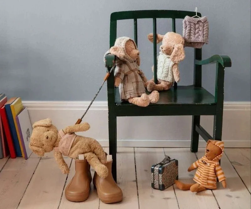 Chien Caniche, Peluche Vintage - Rosé Poudré