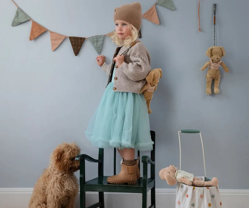 Chien Caniche, Peluche Vintage - Rosé Poudré